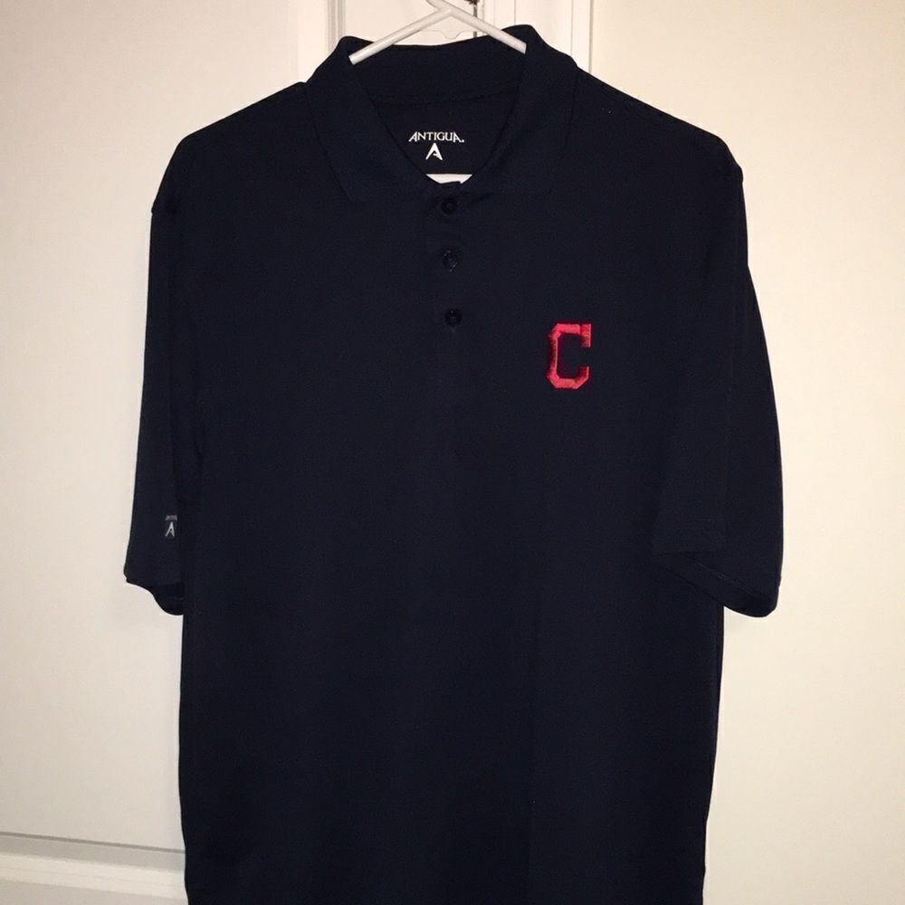 New Blue Poly Cleveland Guardians Indians BIG C golf polo Shirt M classic fit M